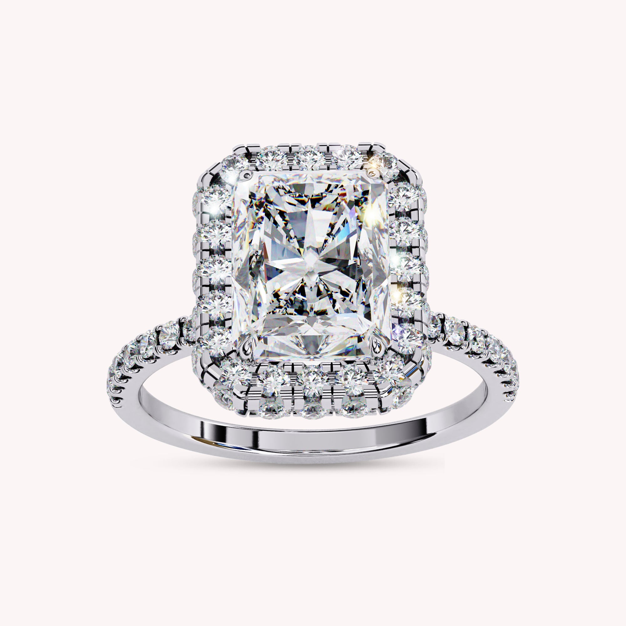 Halo Hidden Stone Lab Grown Diamond Promise Ring