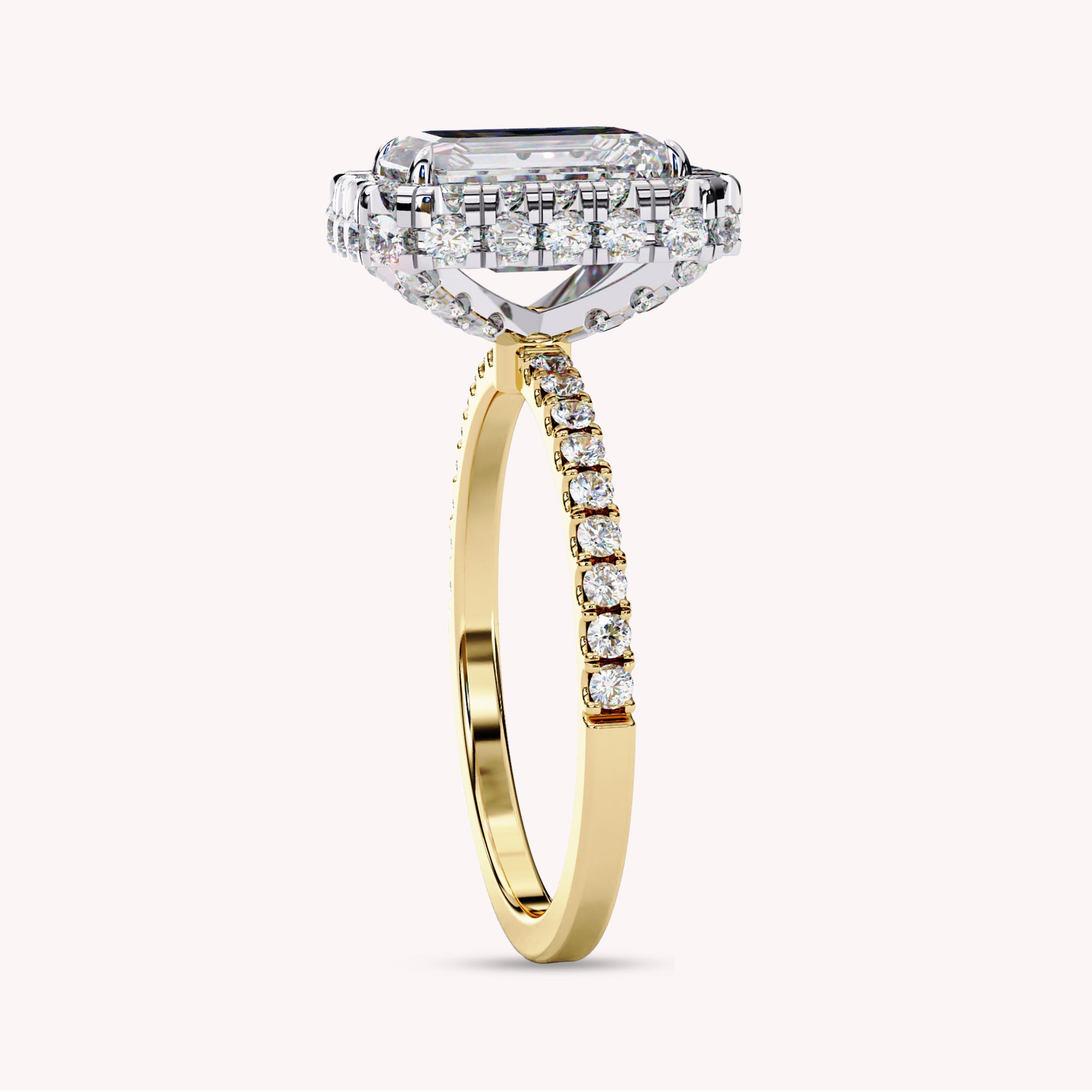 Halo Hidden Stone Lab Grown Diamond Promise Ring