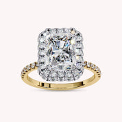 Halo Hidden Stone Lab Grown Diamond Promise Ring