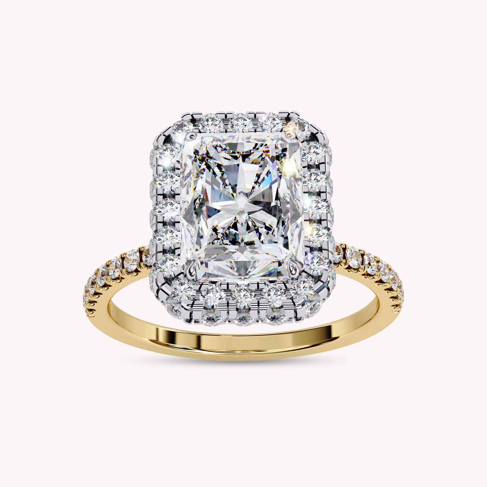 Halo Hidden Stone Lab Grown Diamond Promise Ring