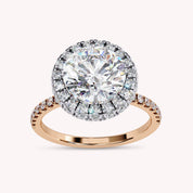 Halo Hidden Solitaire Round Lab Grown Diamond Ring