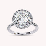 Halo Hidden Solitaire Round Lab Grown Diamond Ring