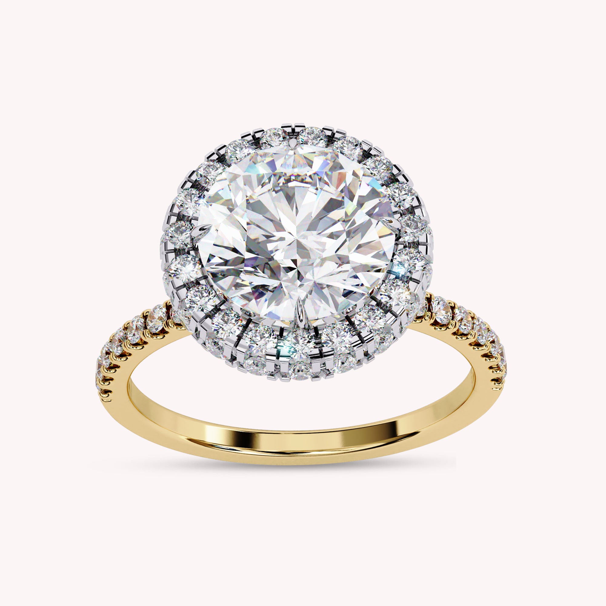 Halo Hidden Solitaire Round Lab Grown Diamond Ring