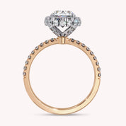 Oval Cut Halo Solitaire Lab Grown Diamond Promise Ring