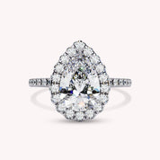 Teardrop Halo Solitaire Lab Grown Diamond Engagement Ring