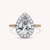 Teardrop Halo Solitaire Lab Grown Diamond Engagement Ring