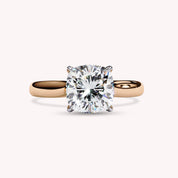 Cushion Cut 4-Prong Solitaire Lab Grown Diamond Engagement Ring