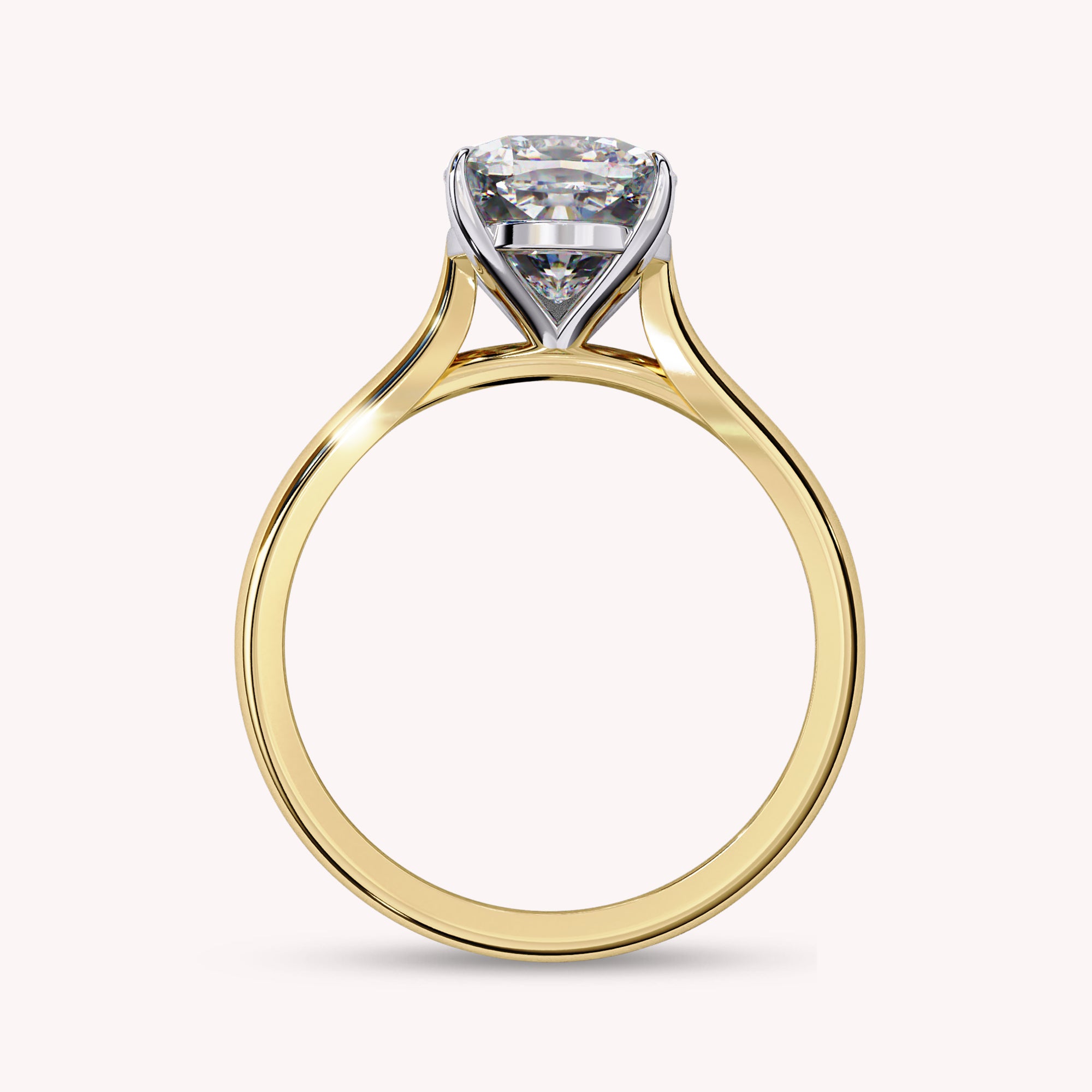 Cushion Cut 4-Prong Solitaire Lab Grown Diamond Engagement Ring