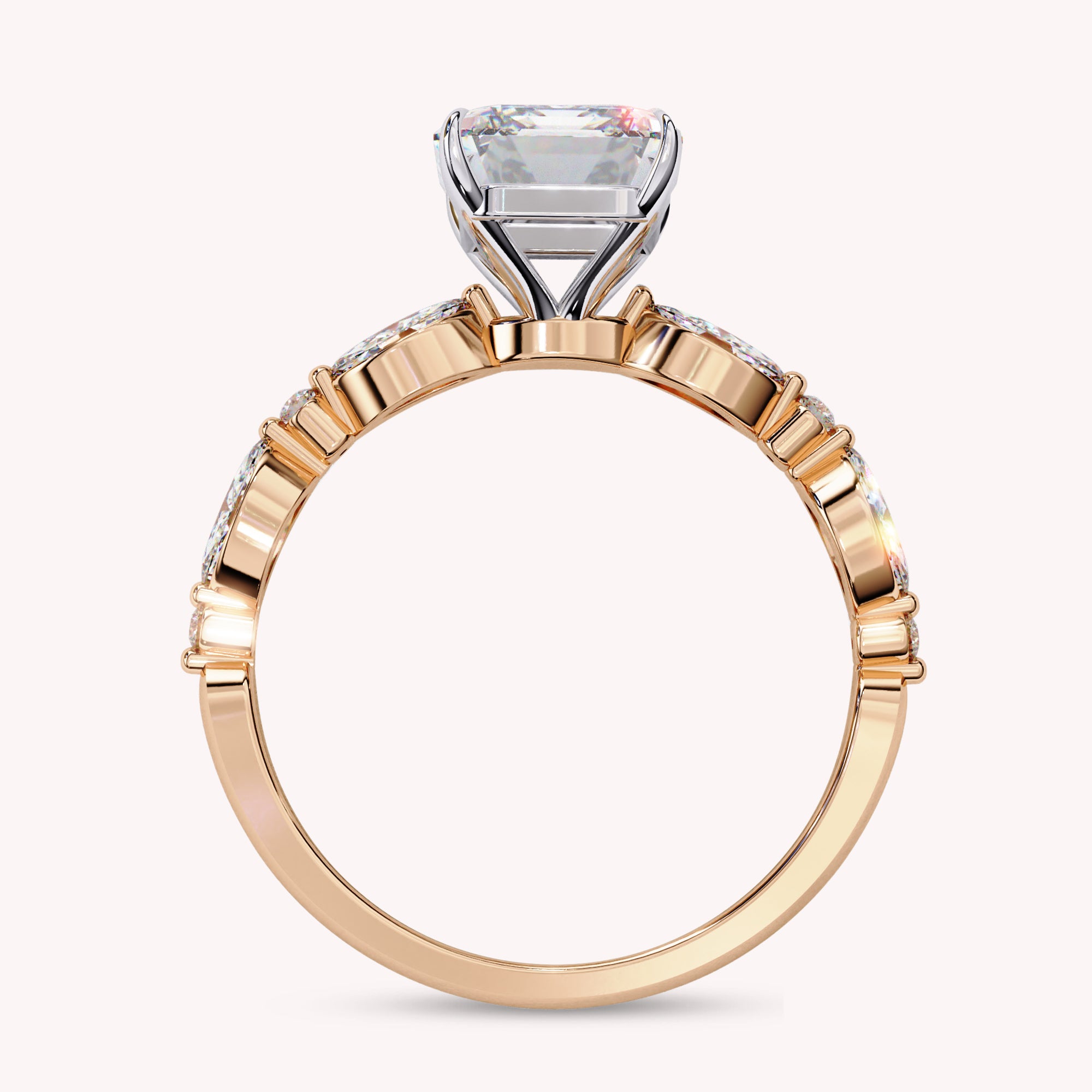 Emerald Cut Solitaire Lab Grown Diamond Engagement Ring