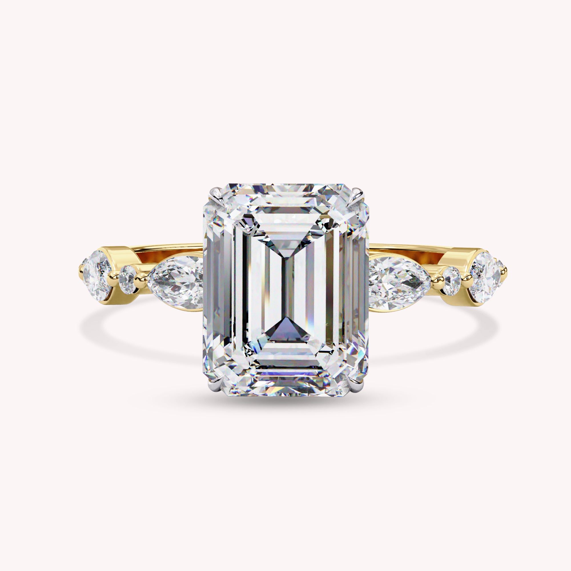 Emerald Cut Solitaire Lab Grown Diamond Engagement Ring