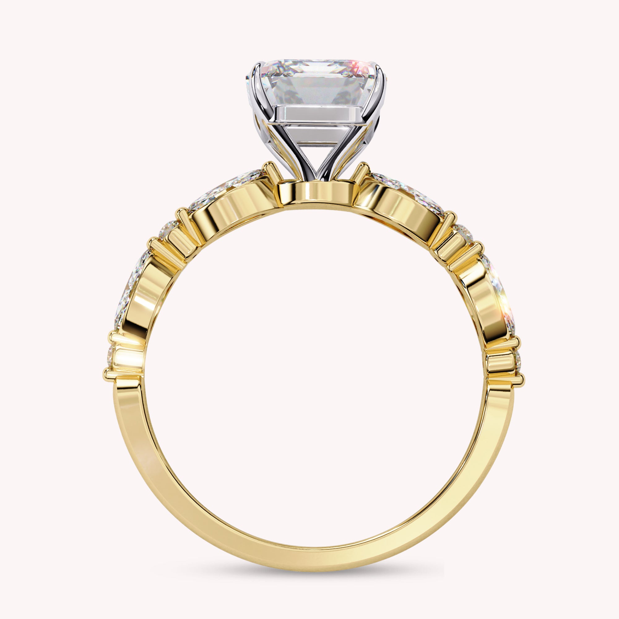 Emerald Cut Solitaire Lab Grown Diamond Engagement Ring