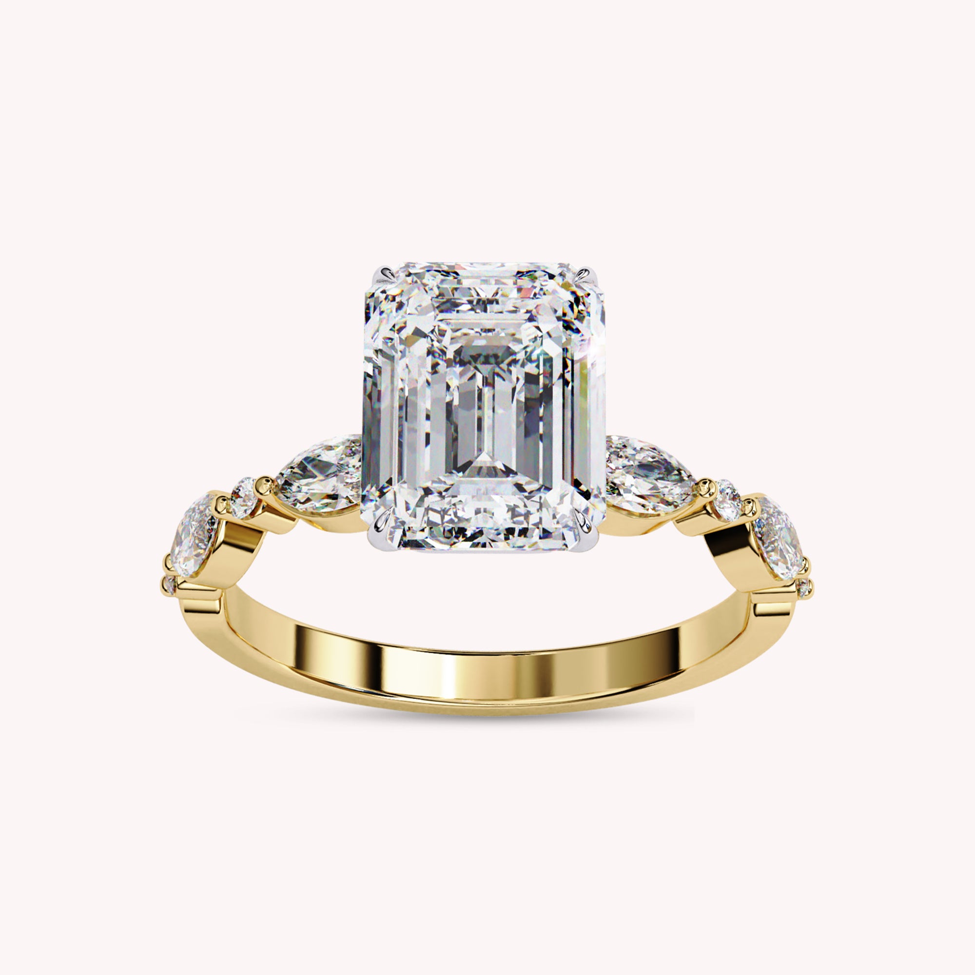 Emerald Cut Solitaire Lab Grown Diamond Engagement Ring