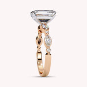 Solitaire Cluster Radiant Cut Lab Grown Diamond Promise Rings