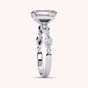 Solitaire Cluster Radiant Cut Lab Grown Diamond Promise Rings