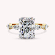 Solitaire Cluster Radiant Cut Lab Grown Diamond Promise Rings