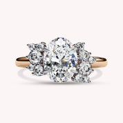 Solitaire Cluster lab Grown Diamond Engagement Ring