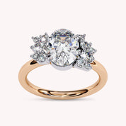 Solitaire Cluster lab Grown Diamond Engagement Ring