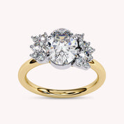 Solitaire Cluster lab Grown Diamond Engagement Ring