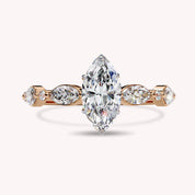 Marquise Cut Solitaire Lab Grown Diamond Promise Rings