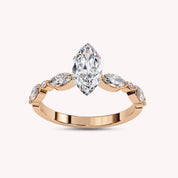 Marquise Cut Solitaire Lab Grown Diamond Promise Rings