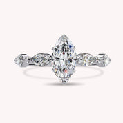 Marquise Cut Solitaire Lab Grown Diamond Promise Rings