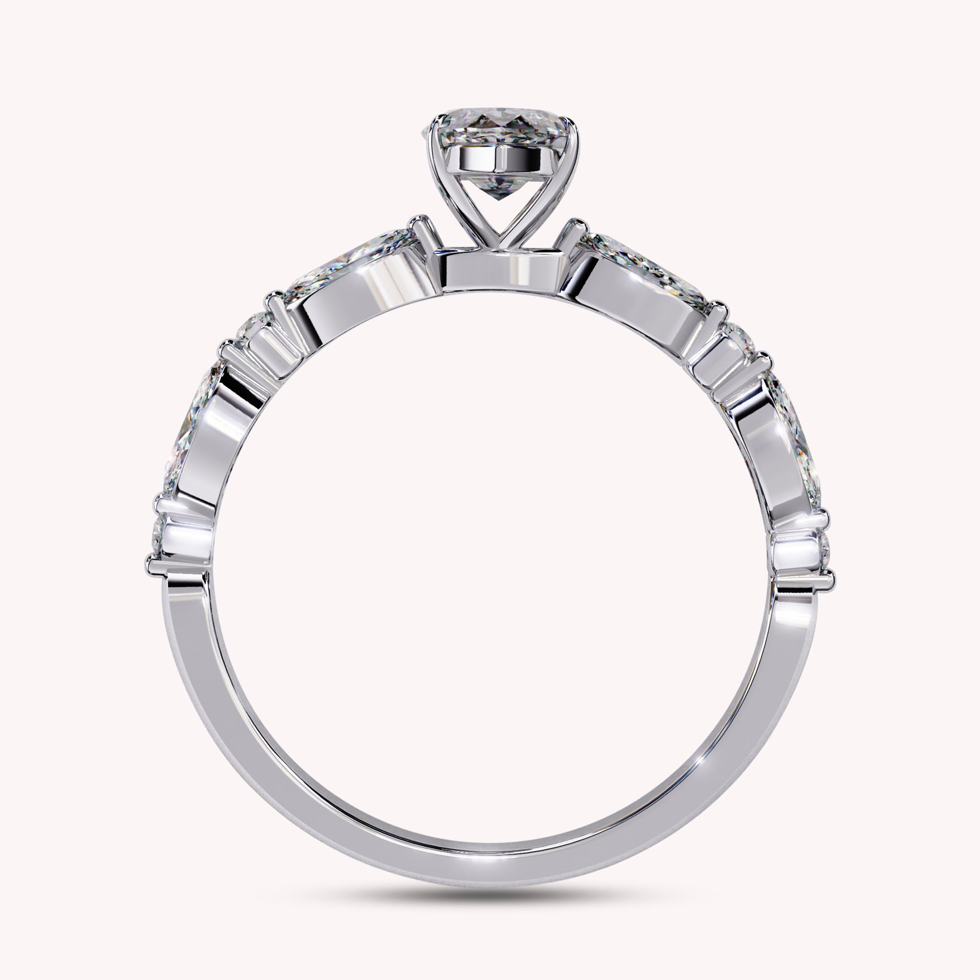 Marquise Cut Solitaire Lab Grown Diamond Promise Rings