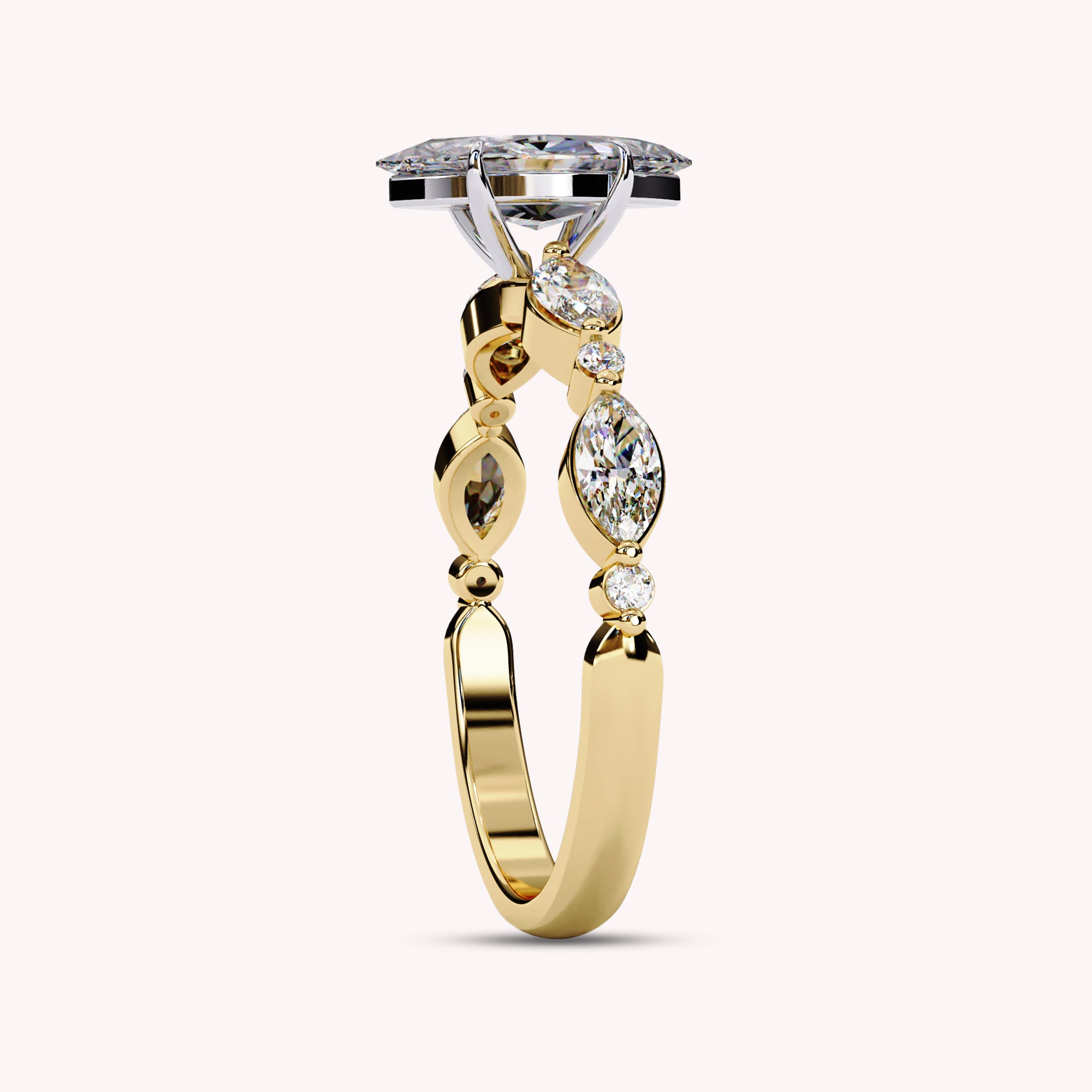 Marquise Cut Solitaire Lab Grown Diamond Promise Rings