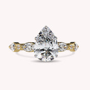 Pear Cut Lab Grown Diamond Solitaire Engagement Ring