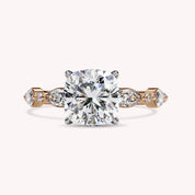 8mm Cushion Cut Solitaire Lab Grown Diamond Engagement Rings