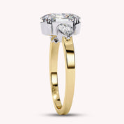 3 Stone Pear Shape Lab Grown Diamond Promise Ring