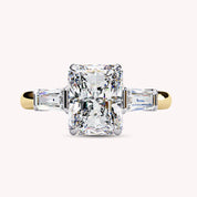 Three Stone Radiant Cut Lab Grown Diamond Promise Rings