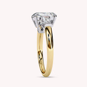 Three Stone Radiant Cut Lab Grown Diamond Promise Rings