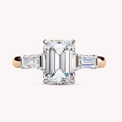 3 Stone Emerald Cut Lab Grown Diamond Promise Ring