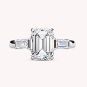 3 Stone Emerald Cut Lab Grown Diamond Promise Ring