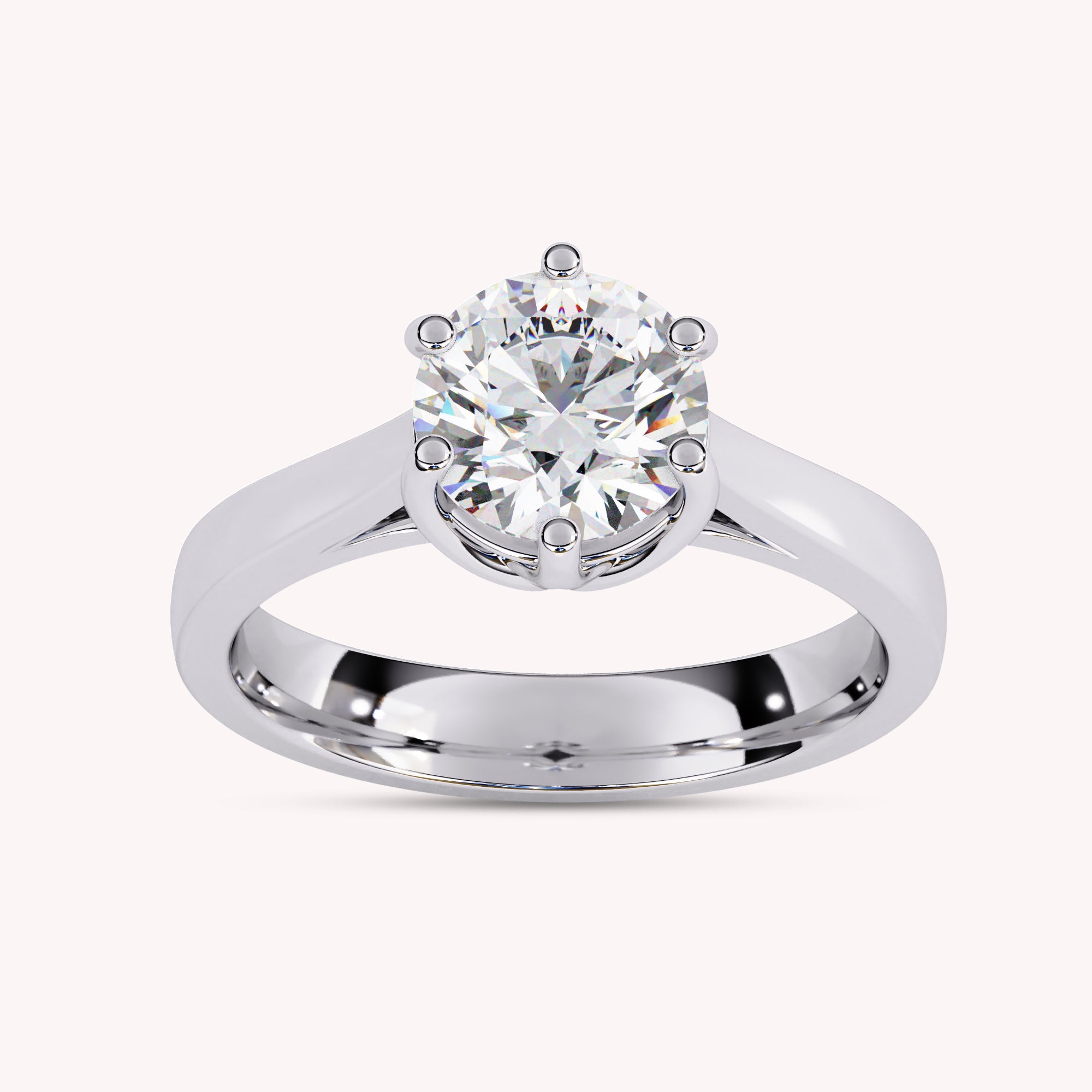 6-Prong Solitaire Lab Grown Diamond Engagement Rings