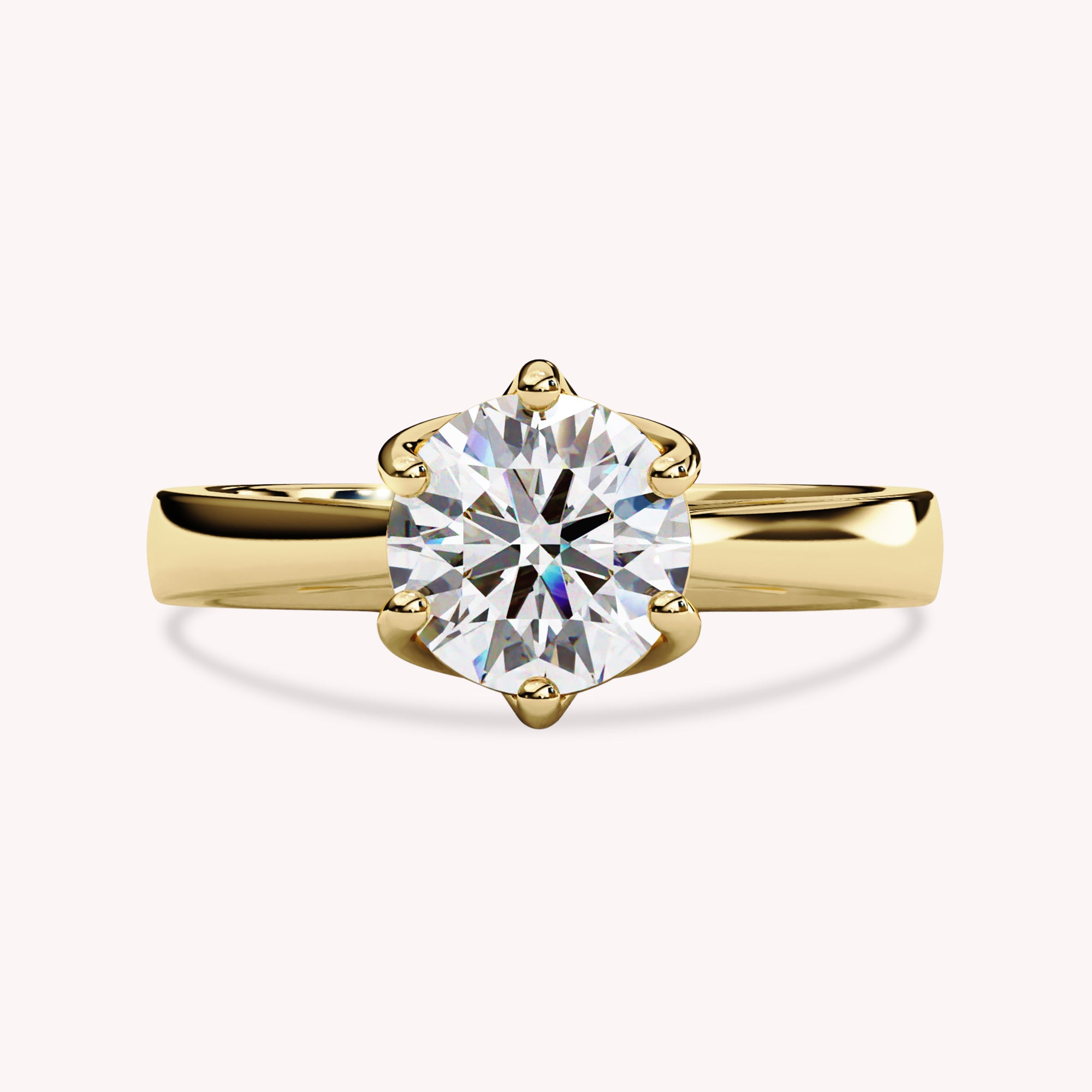 6-Prong Solitaire Lab Grown Diamond Engagement Rings