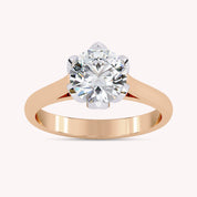 Solitaire Floral 7MM lab Grown Diamond Promise Rings