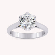 Solitaire Floral 7MM lab Grown Diamond Promise Rings