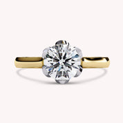 Solitaire Floral 7MM lab Grown Diamond Promise Rings