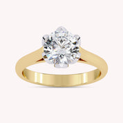 Solitaire Floral 7MM lab Grown Diamond Promise Rings