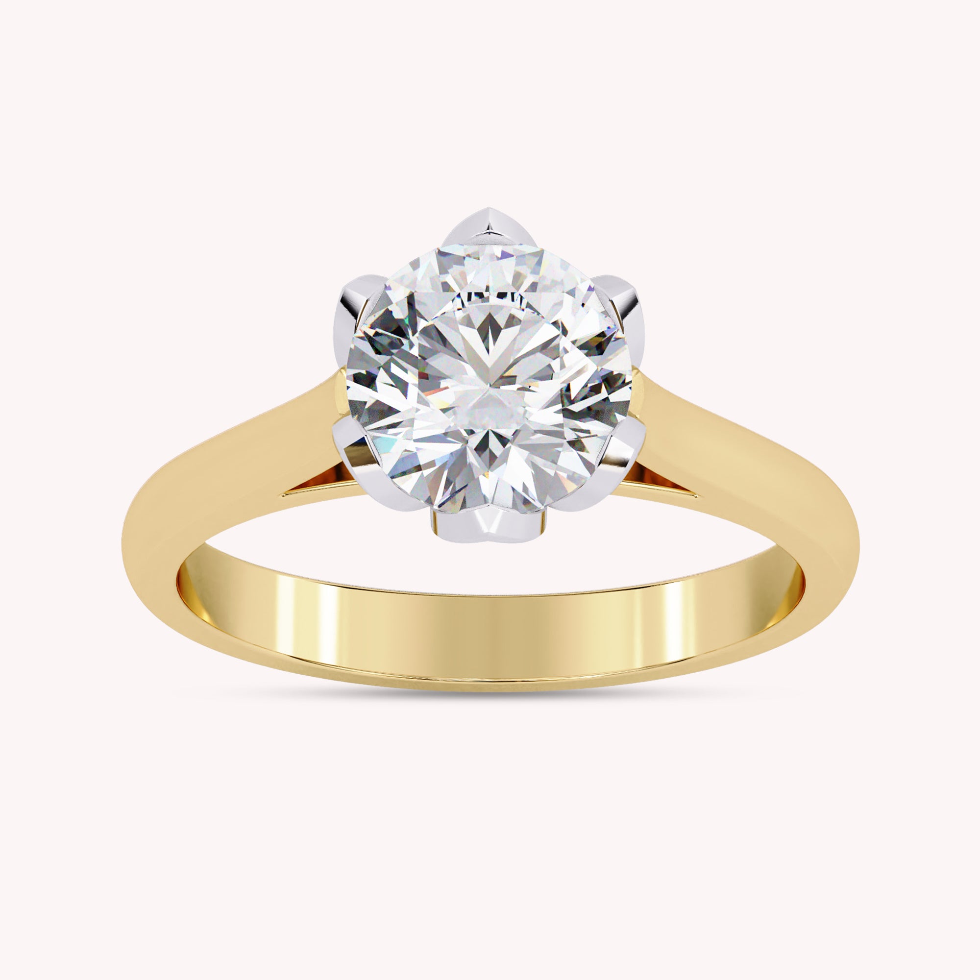 Solitaire Floral 7MM lab Grown Diamond Promise Rings