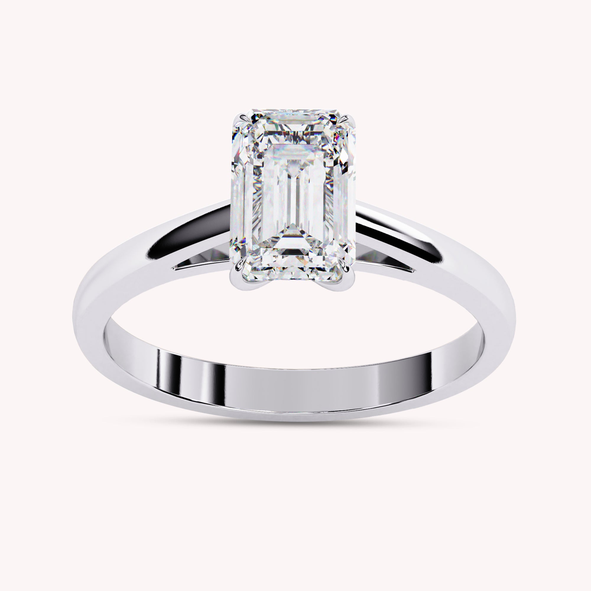 7.5X5MM Emerald Cut Lab Grown Diamond Promise Rings