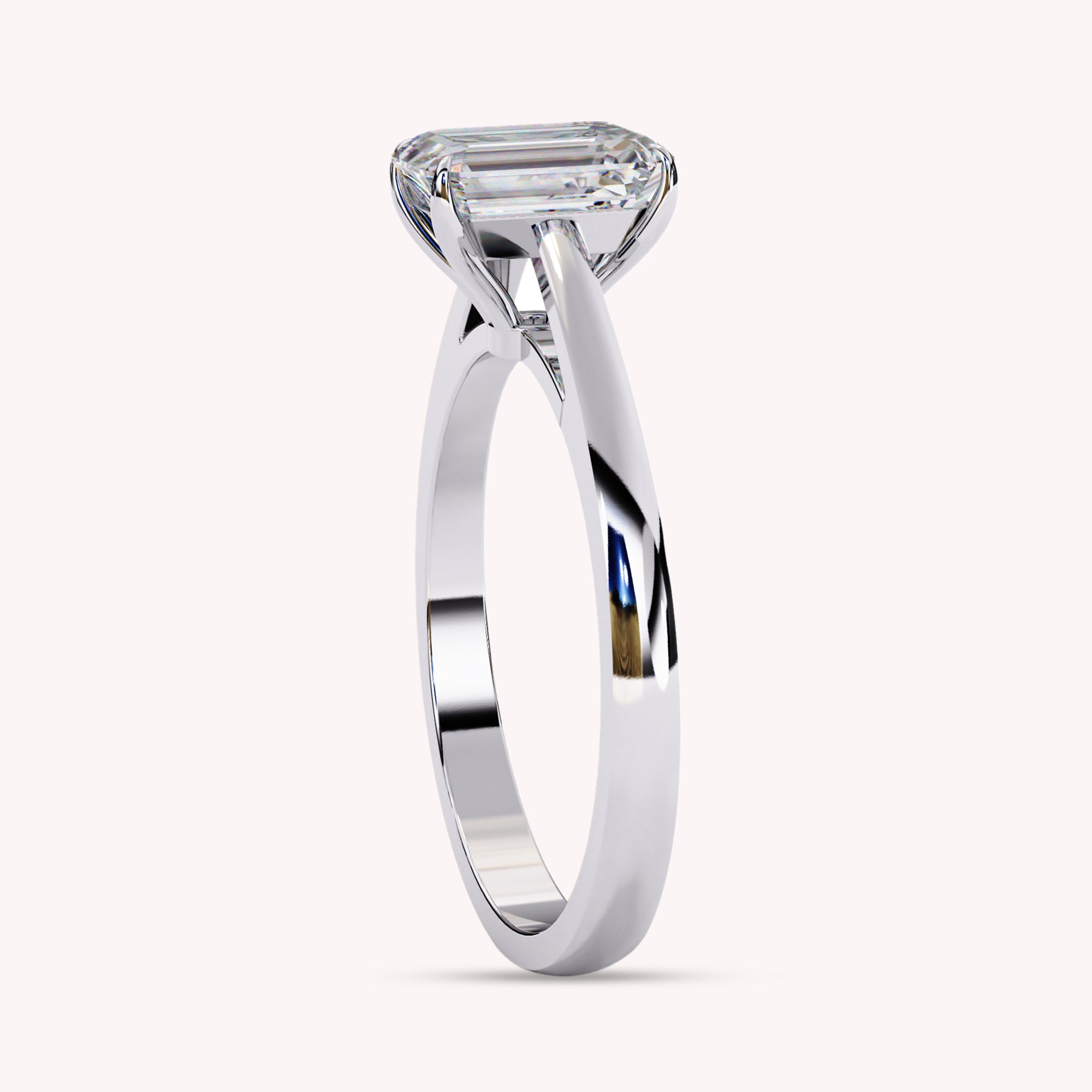 7.5X5MM Emerald Cut Lab Grown Diamond Promise Rings