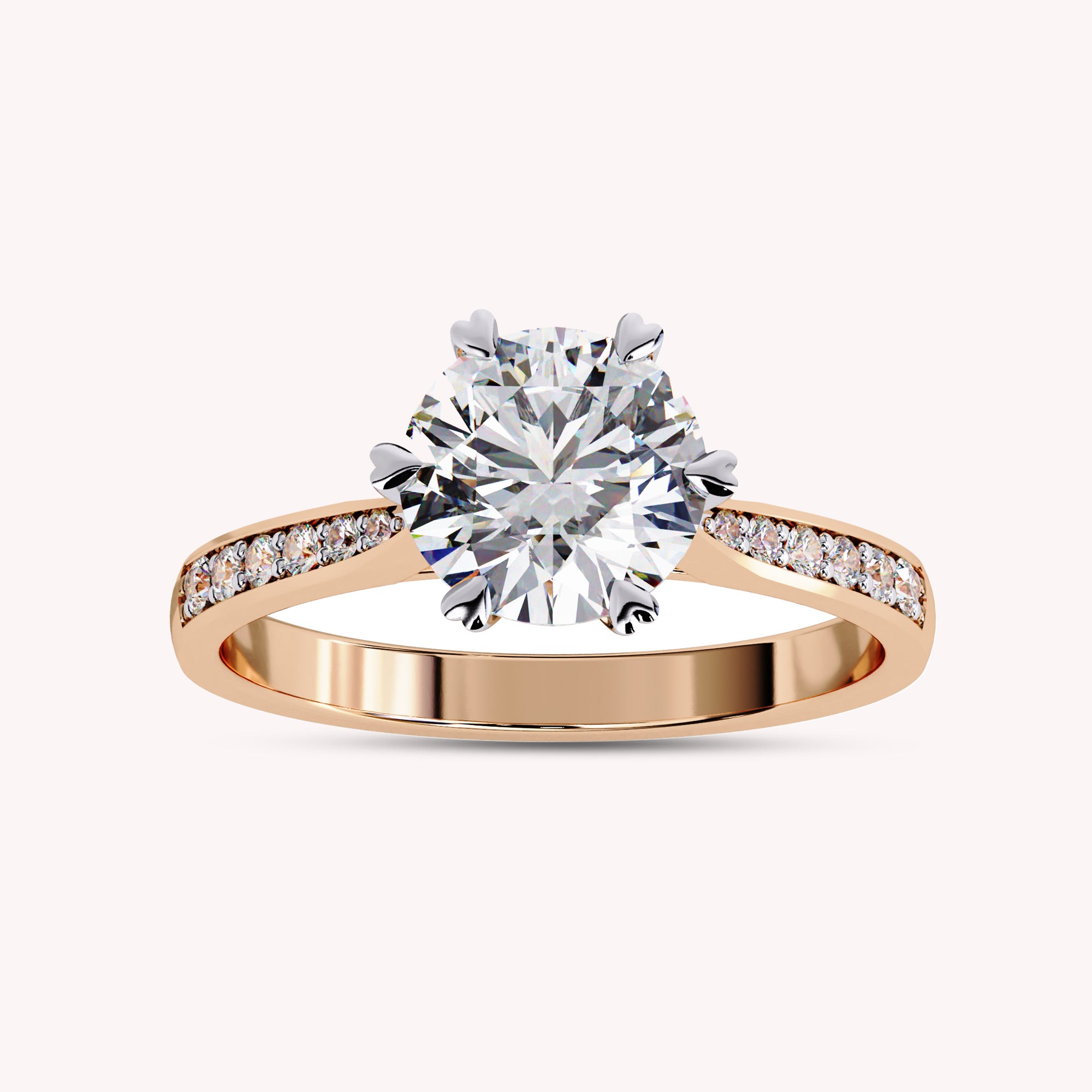 7MM Solitaire Lab Grown Diamond Engagement Rings