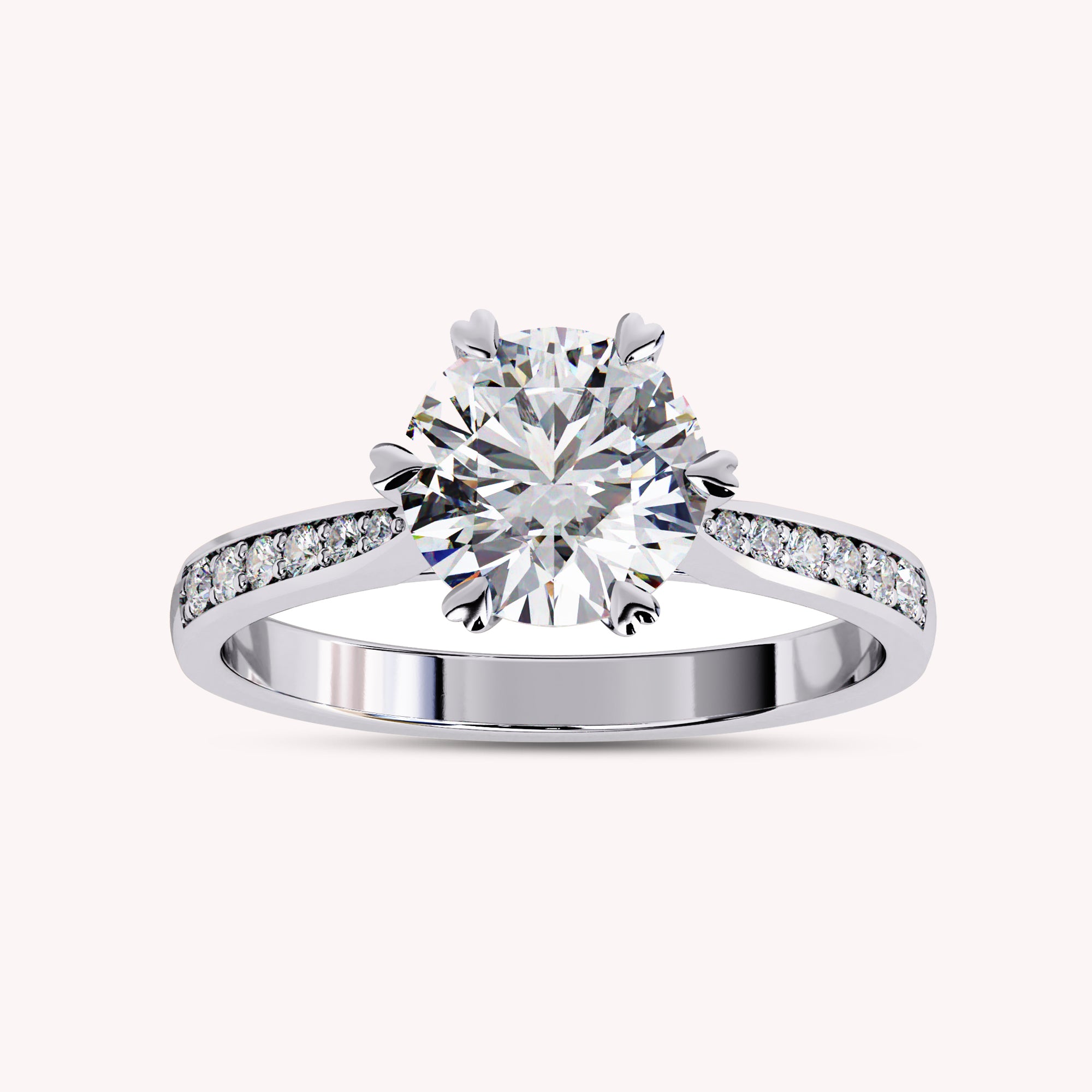 7MM Solitaire Lab Grown Diamond Engagement Rings