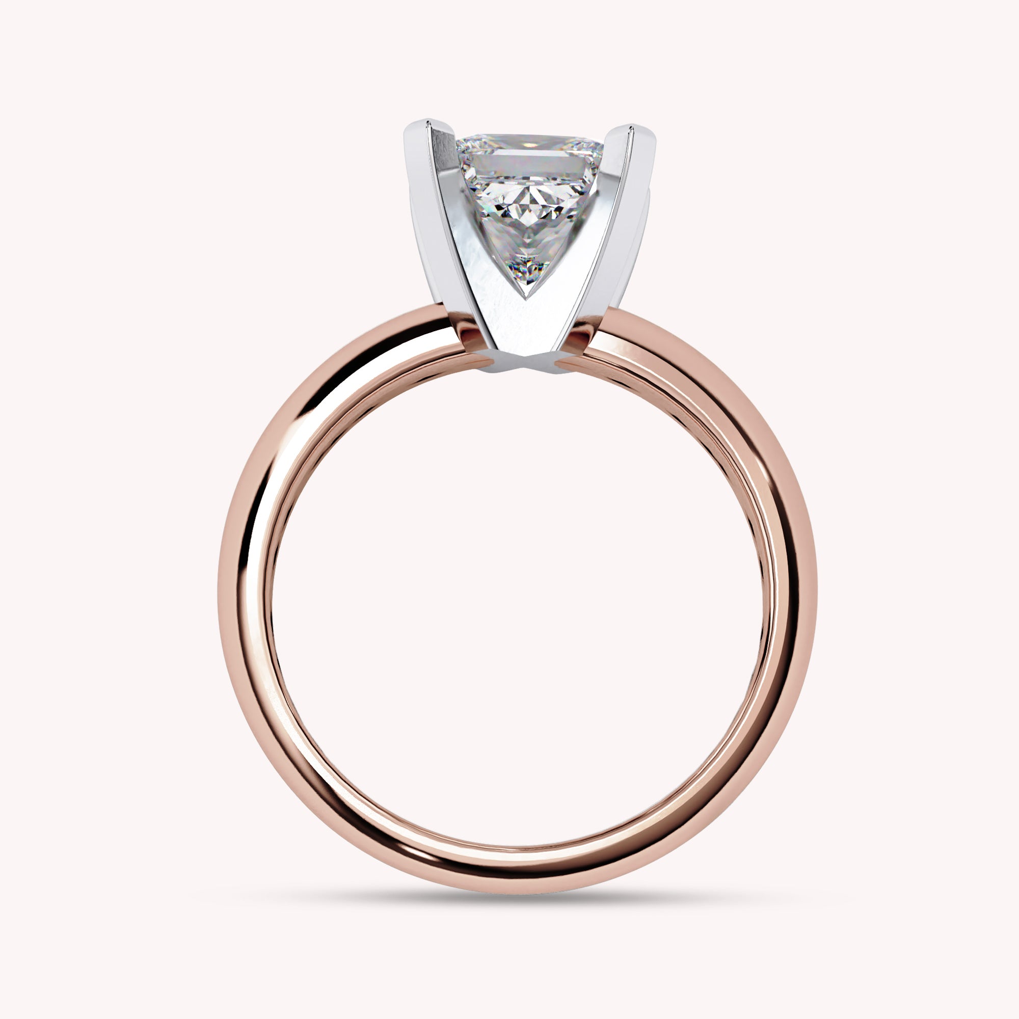 Solitaire Curved Shank Ring In Lab Grown Diamond