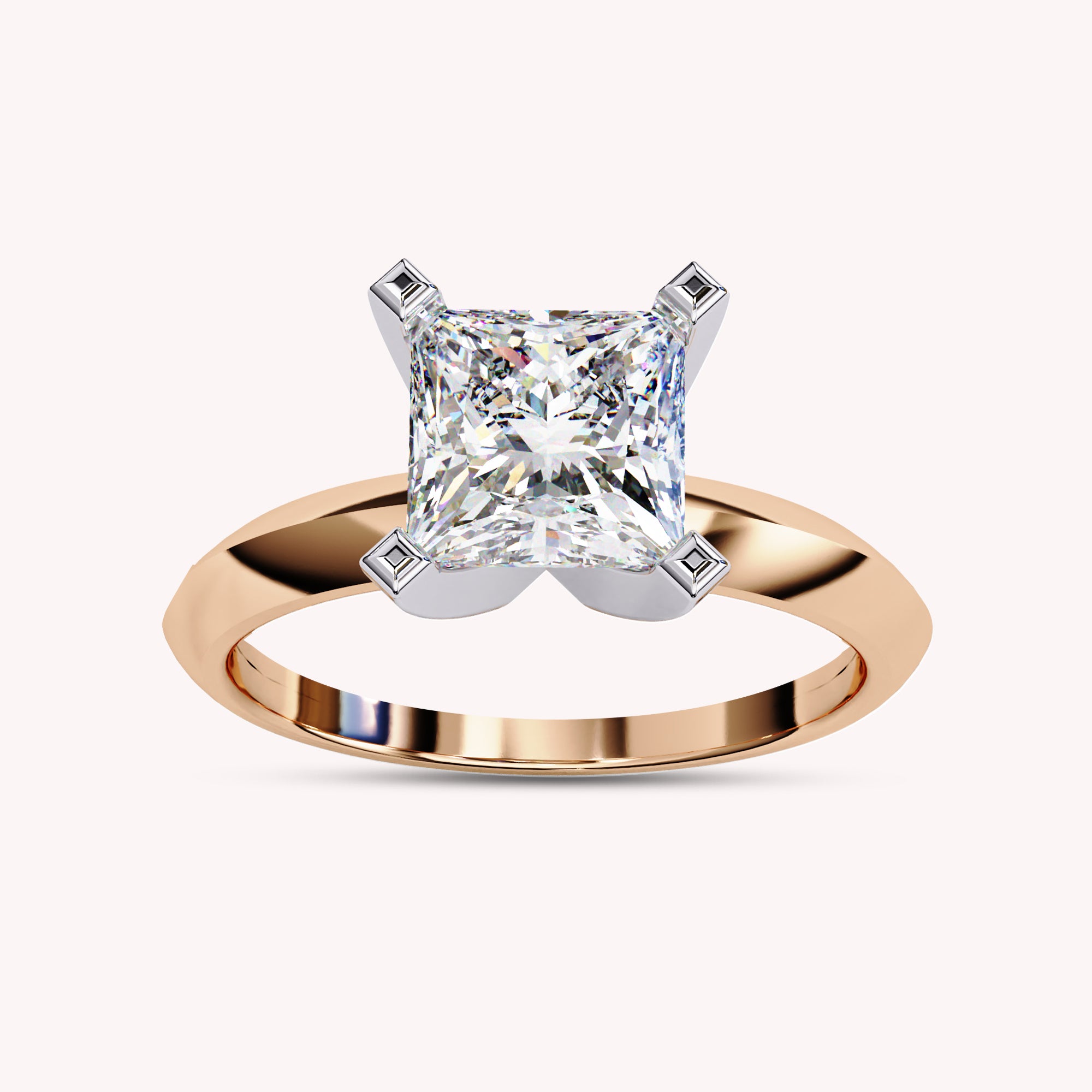 Solitaire Curved Shank Ring In Lab Grown Diamond