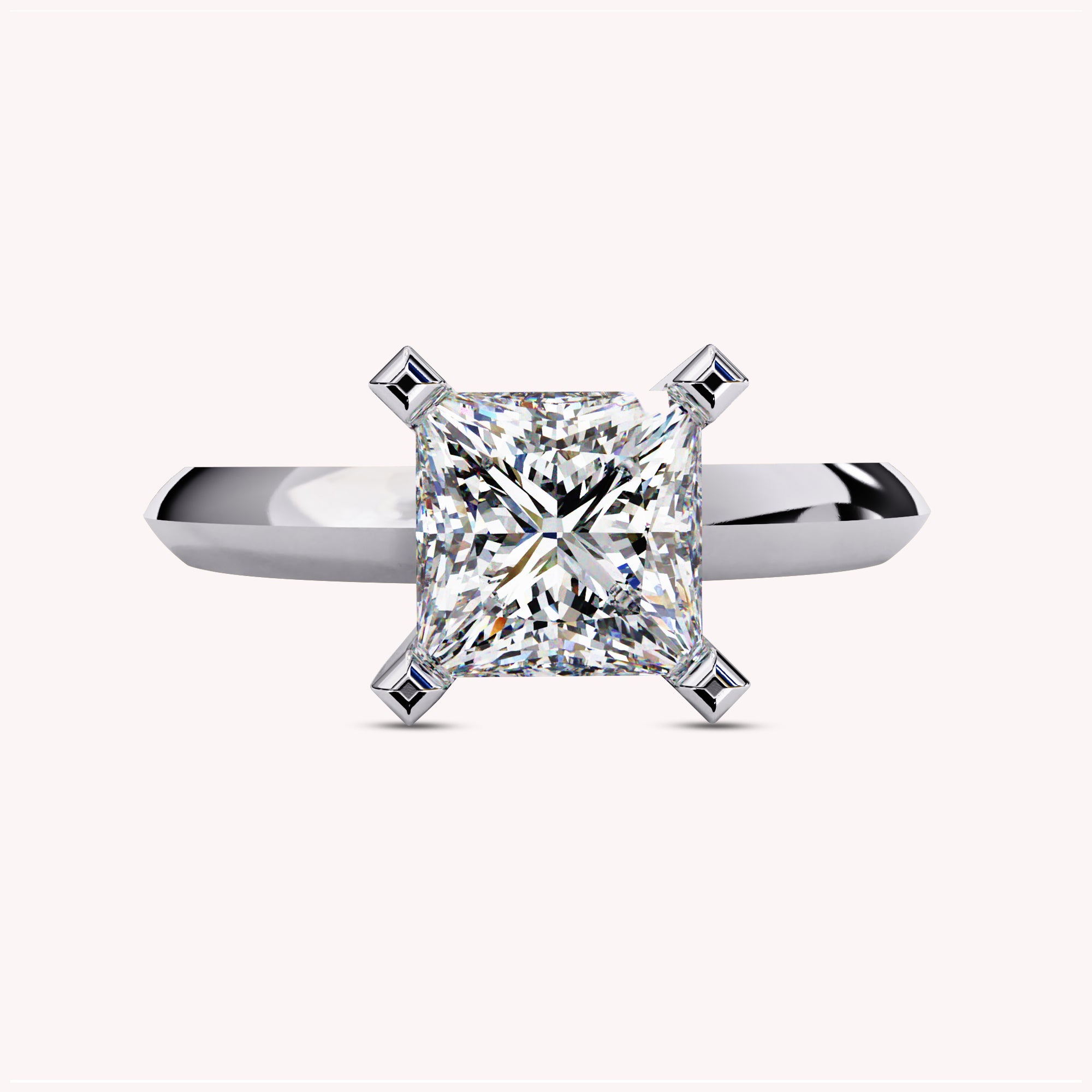 Solitaire Curved Shank Ring In Lab Grown Diamond