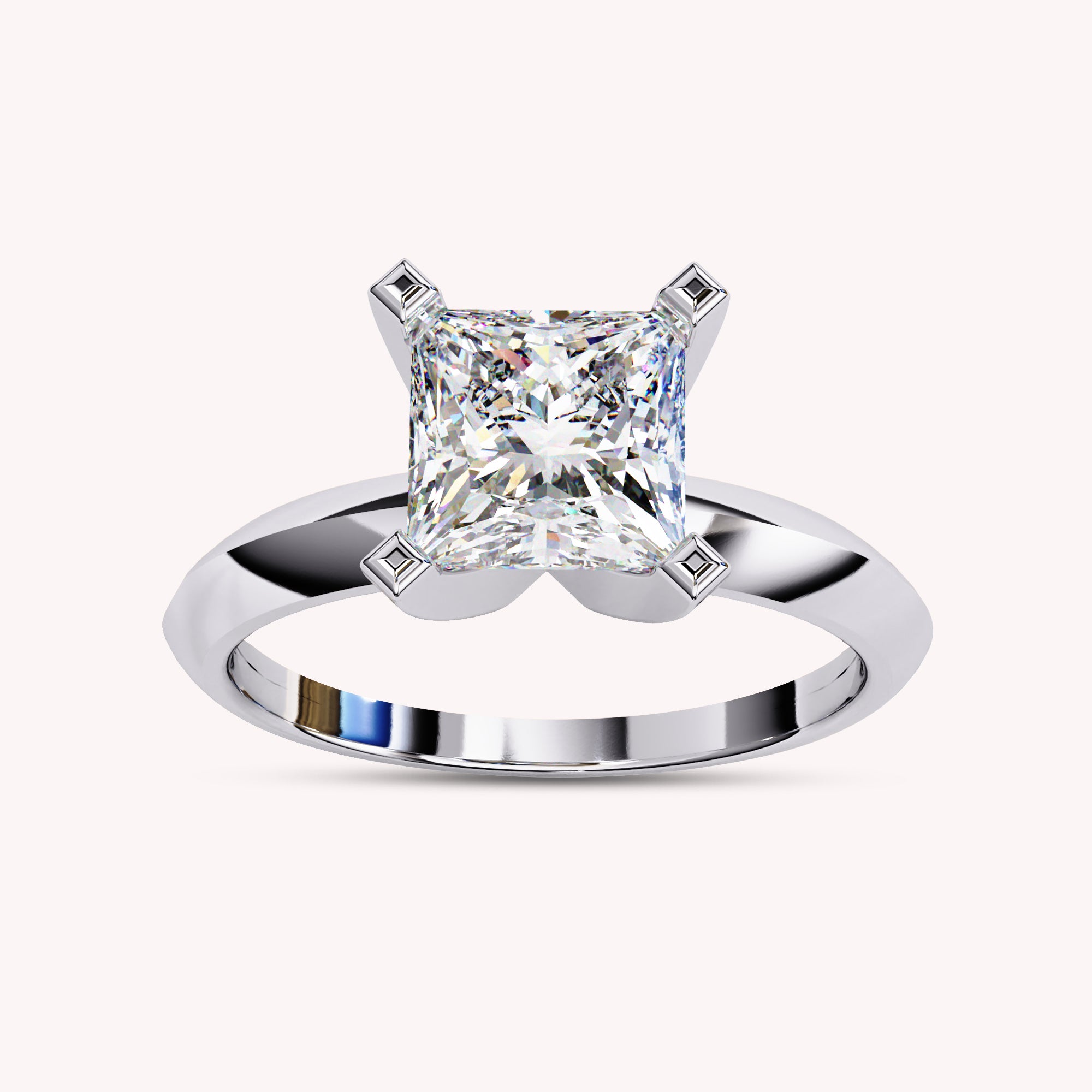 Solitaire Curved Shank Ring In Lab Grown Diamond