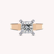 Solitaire Style Flat Shank Band Ring In Lab Grown Diamond